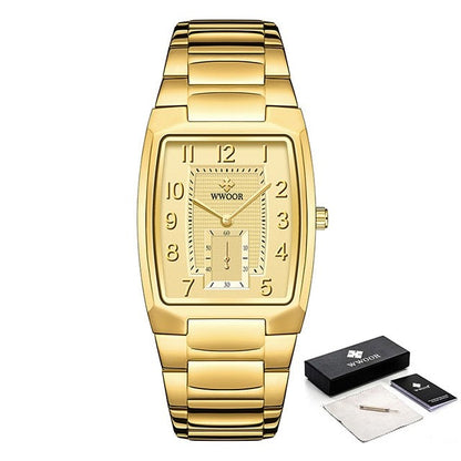 Luxury Stainless Steel Gold Mens Quartz Wrist Watches