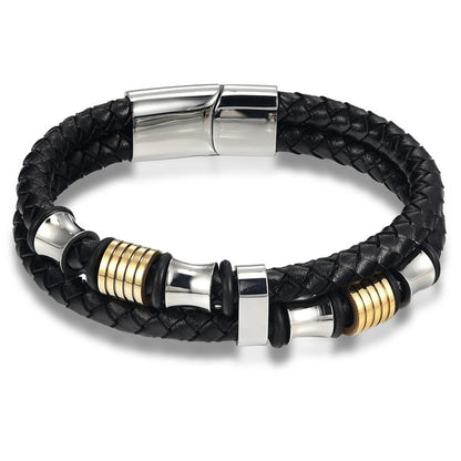 Leather Genuine Braided Punk Rock Bangles