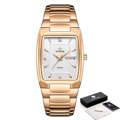 Luxury Stainless Steel Gold Mens Quartz Wrist Watches