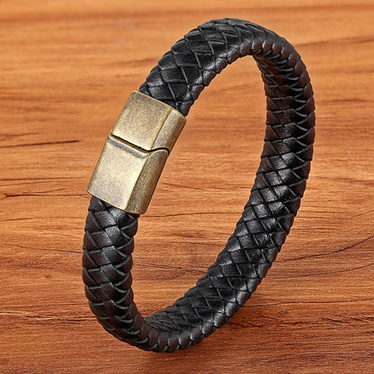 Leather Genuine Braided Punk Rock Bangles