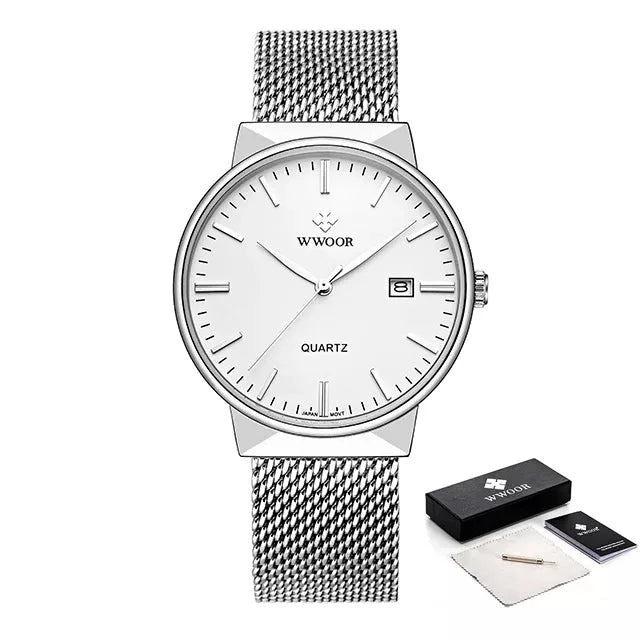 Reloj de pulsera Silver White Box
