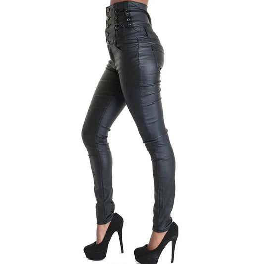 Faux Leather Pants Black