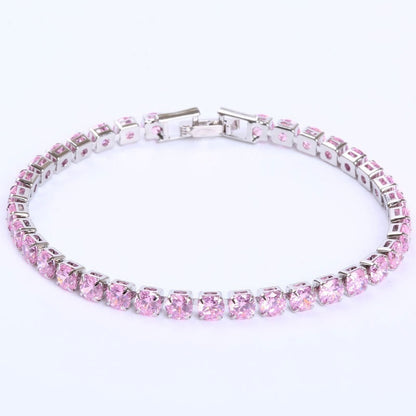 4mm Cubic Zirconia Tennis Bracelets Iced Out Chain Crystal