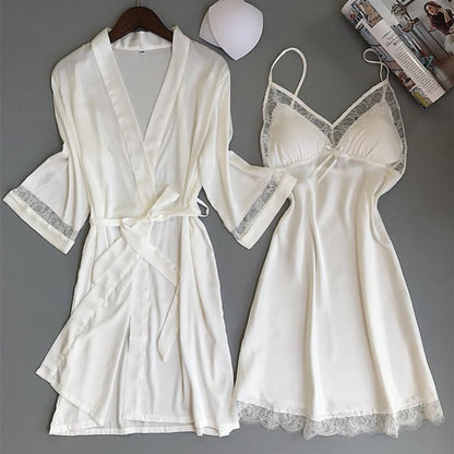 Set Lace Trim Sleepwear Casual Home Clothes Nightwear