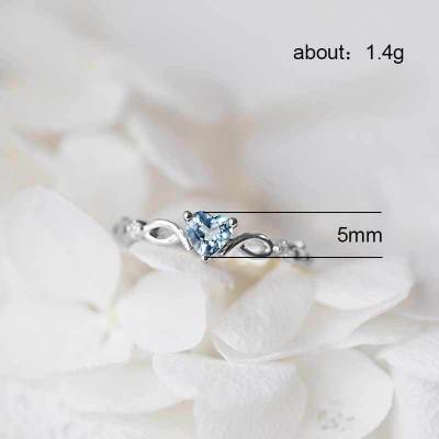 Simple Heart Ring For Women Fashion Zircon Stone Jewelry