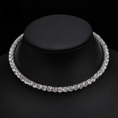 Bridal Fashion Crystal Rhinestone Choker Necklace Women