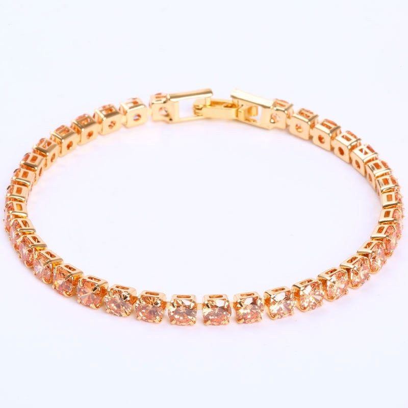 4mm Cubic Zirconia Tennis Bracelets Iced Out Chain Crystal