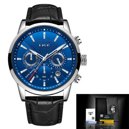 Reloj Lige SIlver Blue Leather