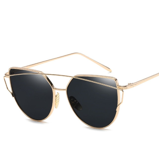 Metal Reflective Flat Lens Tourism Sunglasses Multi-color style