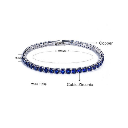 4mm Cubic Zirconia Tennis Bracelets Iced Out Chain Crystal