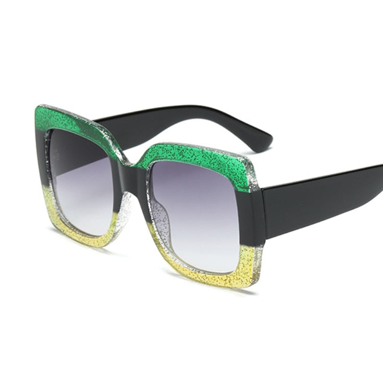 Oversized Square Sunglasses Women Brand Designer Clear Lenses