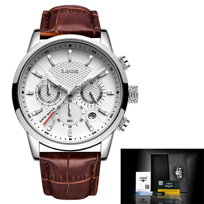 Reloj Lige SIlver White Leather