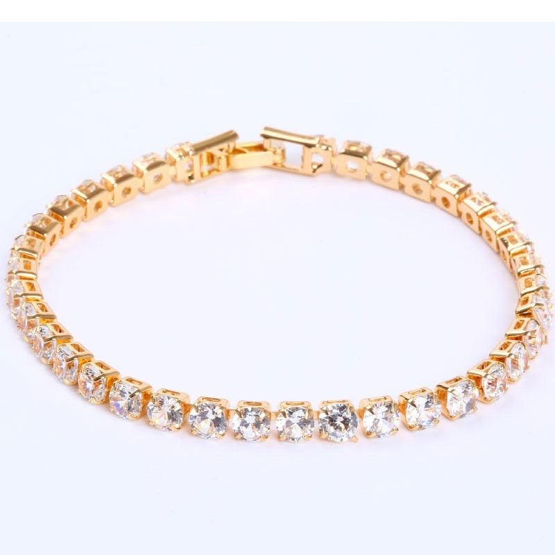4mm Cubic Zirconia Tennis Bracelets Iced Out Chain Crystal