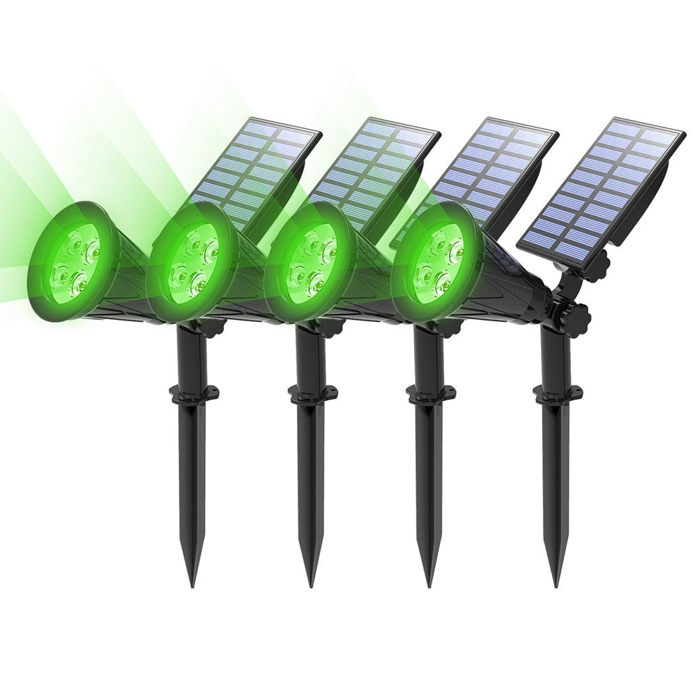 1/2/4 Packs Green Led Solar Lights Waterproof