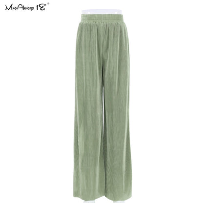 Beige Pleated Wide Leg Pants Womens Pants