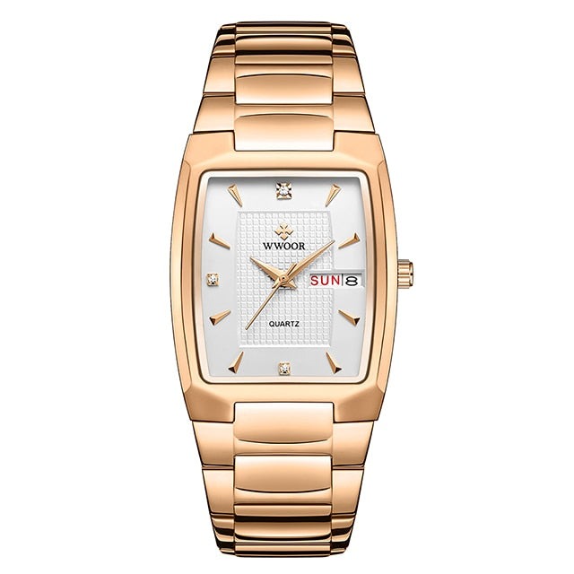 Luxury Stainless Steel Gold Mens Quartz Wrist Watches