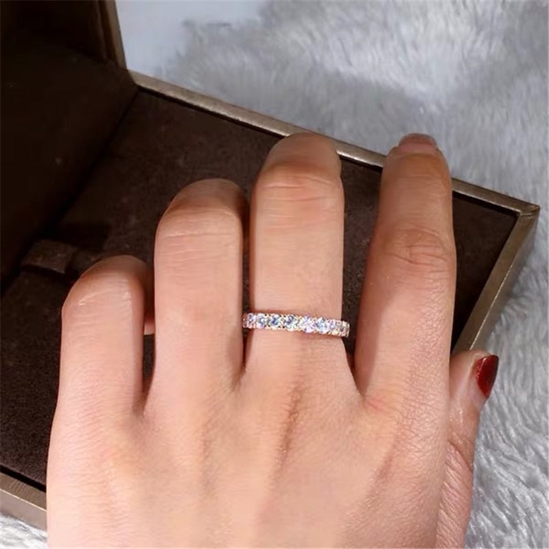 CC Rings For Women Silver Color Cubic Zirconia Ring White Stone Bridal