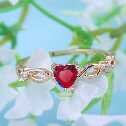 Simple Heart Ring For Women Fashion Zircon Stone Jewelry