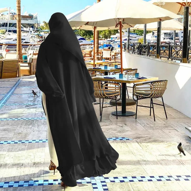 Abaya with Cap Black