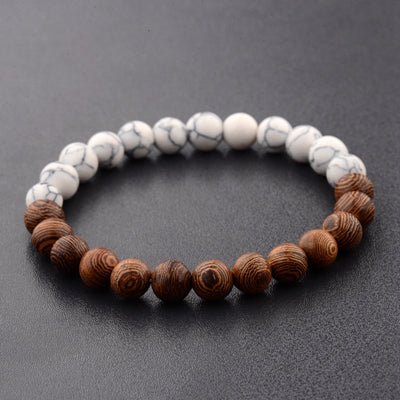 Lava Stone Men Bracelet Natural Moonstone Bead