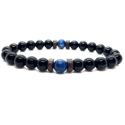 Lava Stone Men Bracelet Natural Moonstone Bead