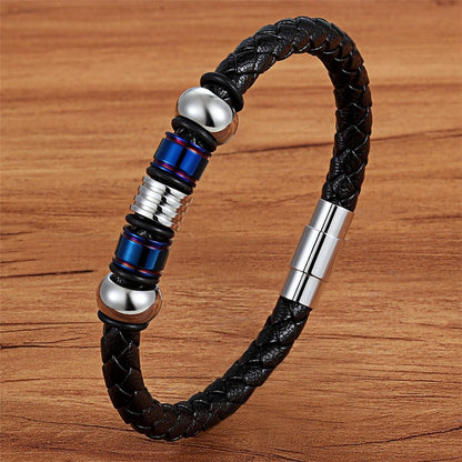 Leather Genuine Braided Punk Rock Bangles