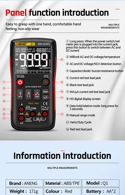 Digital Multimeter Analog Tester True RMS Professional Testers