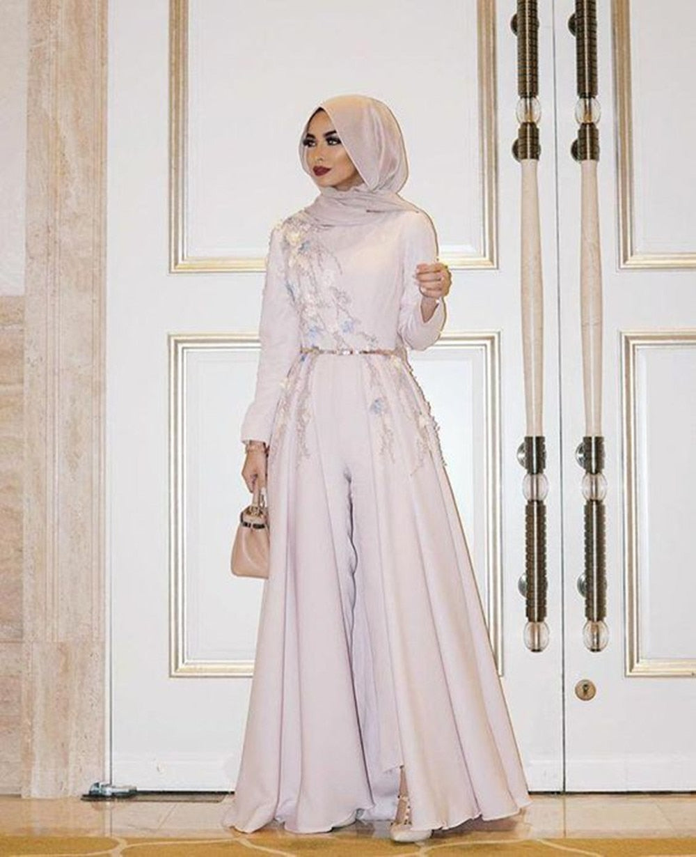 Hijab Evening Gowns Pantsuit Formal Prom Dress