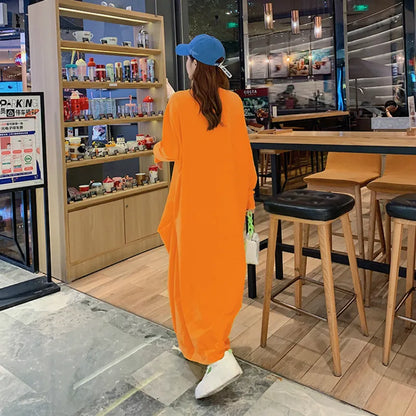 Autumn Maxi Dress Women Big Size Long Sleeve Loose