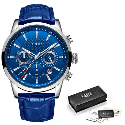 Reloj Lige Silver Blue Leather