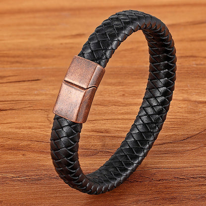 Leather Genuine Braided Punk Rock Bangles