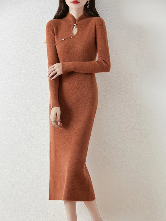 Wool Dress Orange