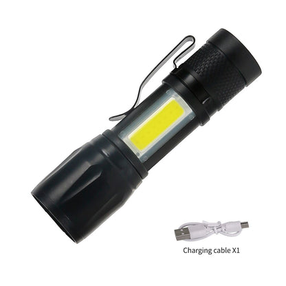 Mini Torch LED Rechargeable Flashlight Portable USB Charging