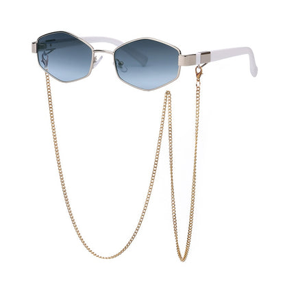 Punk Sunglasses with Glasses Chain Brand Designer Retro