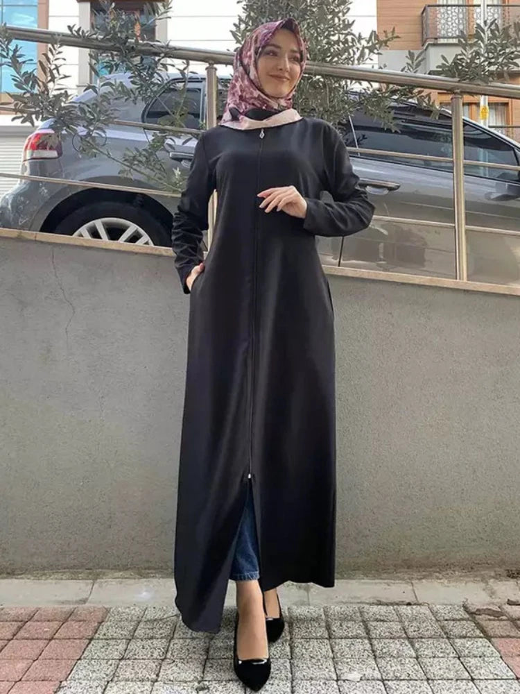 Abaya con cremallera Black