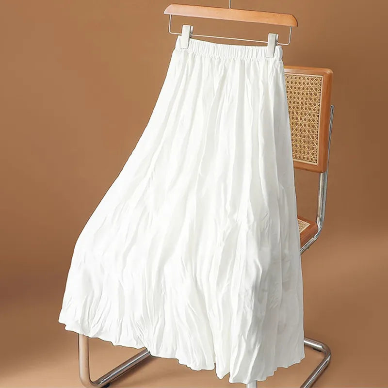 Falda plisada larga blanca