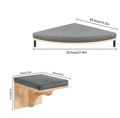 Wall Mounted Cat Shelf Bed Soft Cushion Climbing Sleeping Playing
