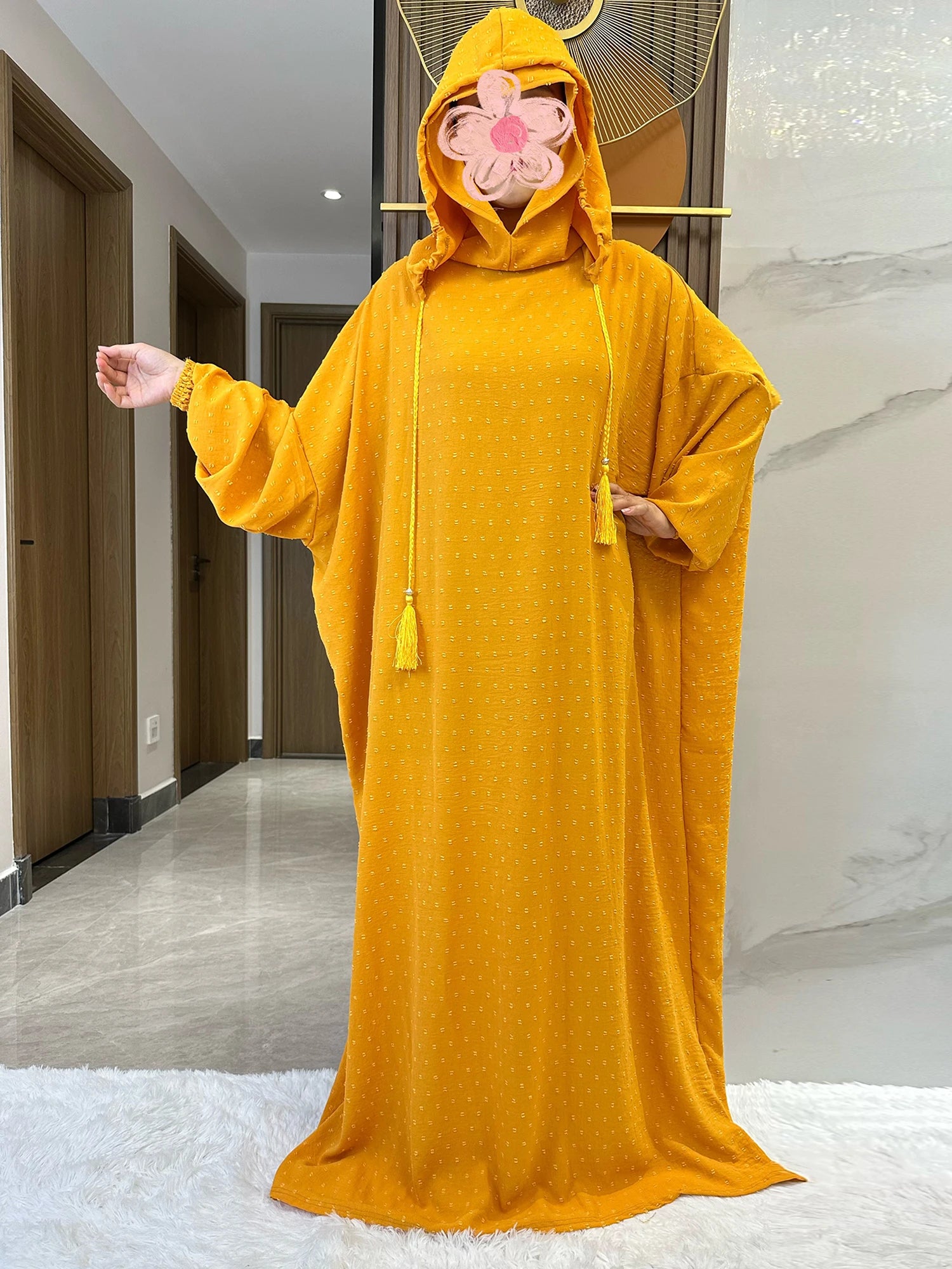 Cotton Abaya Yellow