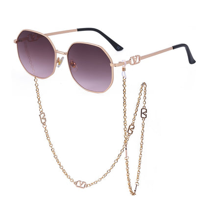 Punk Sunglasses with Glasses Chain Brand Designer Retro