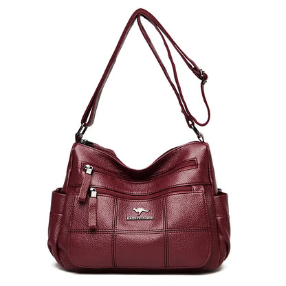 Bolso de piel color tinto