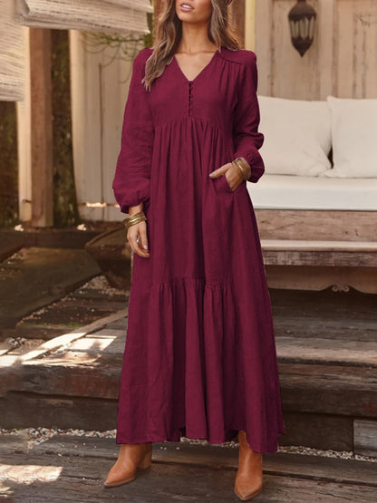 Bohemian Shirt Dress Women's Maxi Sundress