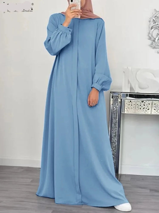 Abaya musulmana azul claro