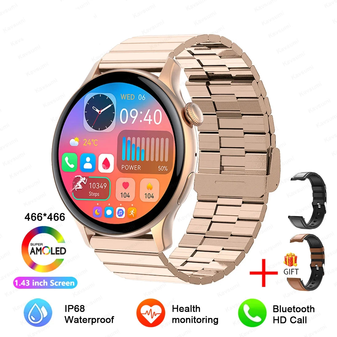 Smartwatch Gold Steel B2