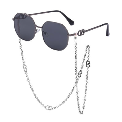 Punk Sunglasses with Glasses Chain Brand Designer Retro