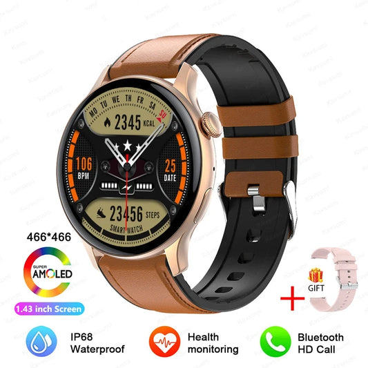 Smartwatch Gold Leather