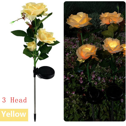 Rose Flower Solar Led Light Garden Lawn Lamps and House Decoration
