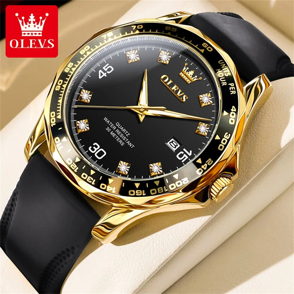 Olevs Watches Gold Black