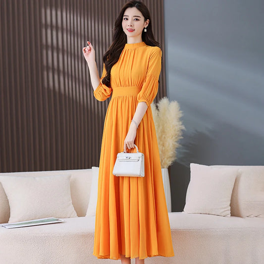Vestido estilo Coreano Orange