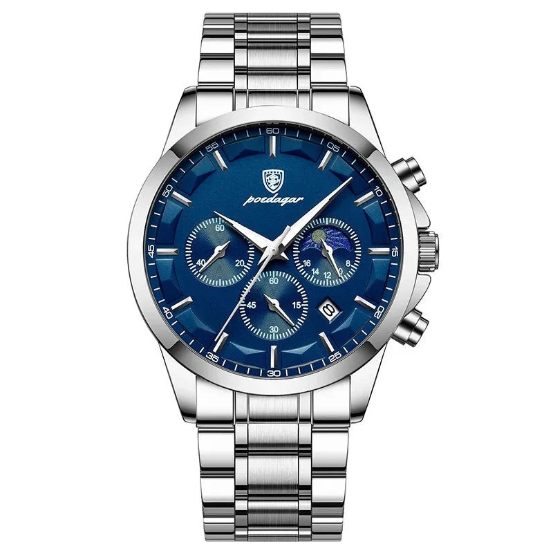 Reloj Quarzo SIlver Blue Metal