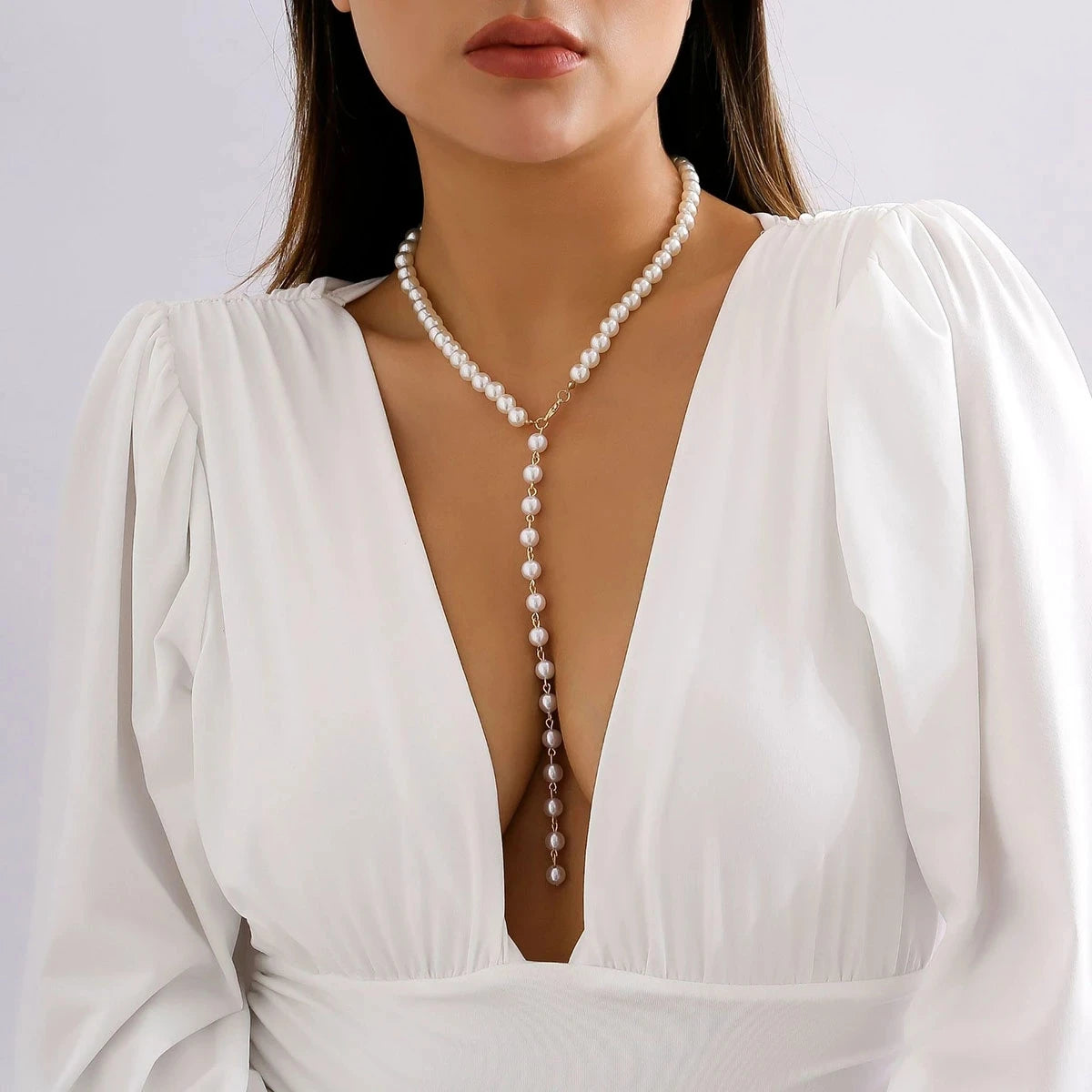 Collar Pearl White 24